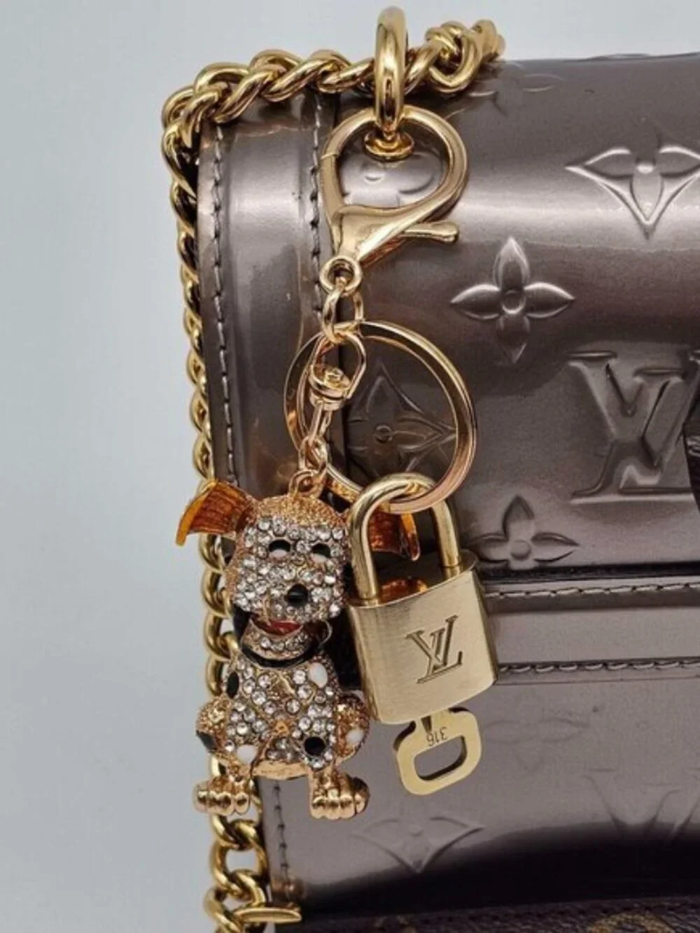 Authentic Louis Vuitton Gold Lock & Key ✨ Bag Charm Unbranded Dog Keychain